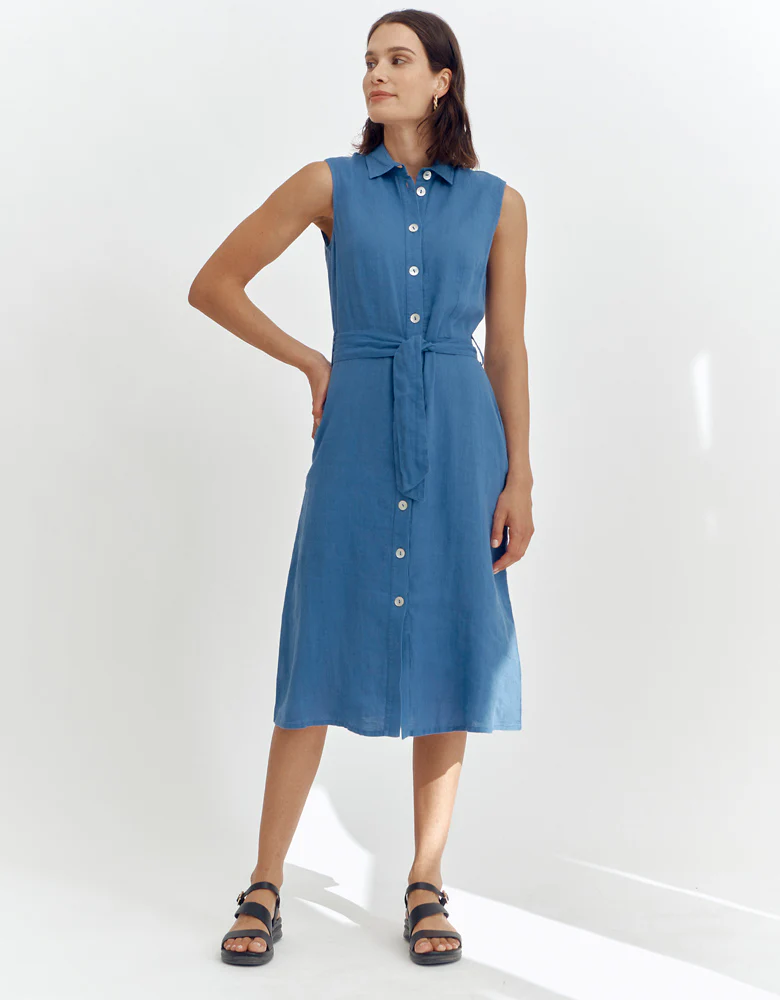 Robe chemise sans manches RHUBARBE/87230/306