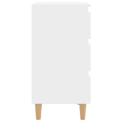 NNEVL Bed Cabinets with Solid Wood Legs 2 pcs White 40x35x69 cm