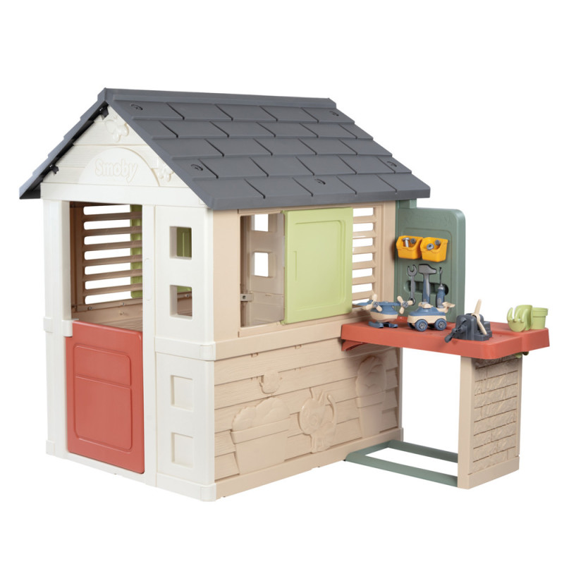 Maisonnette pour enfant Nature et atelier de bricolage 1,51 x 1,11 x 1,27 m SMOBY