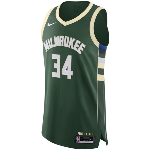 Giannis Antetokounmpo Milwaukee Bucks Nike Authentic Jersey - Association Edition - Hunter Green