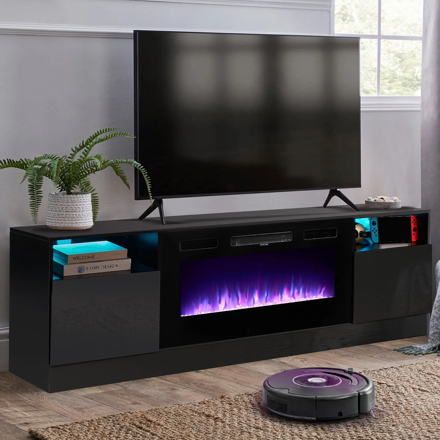 70'' Fireplace TV Stand with 36 Electric Fireplace