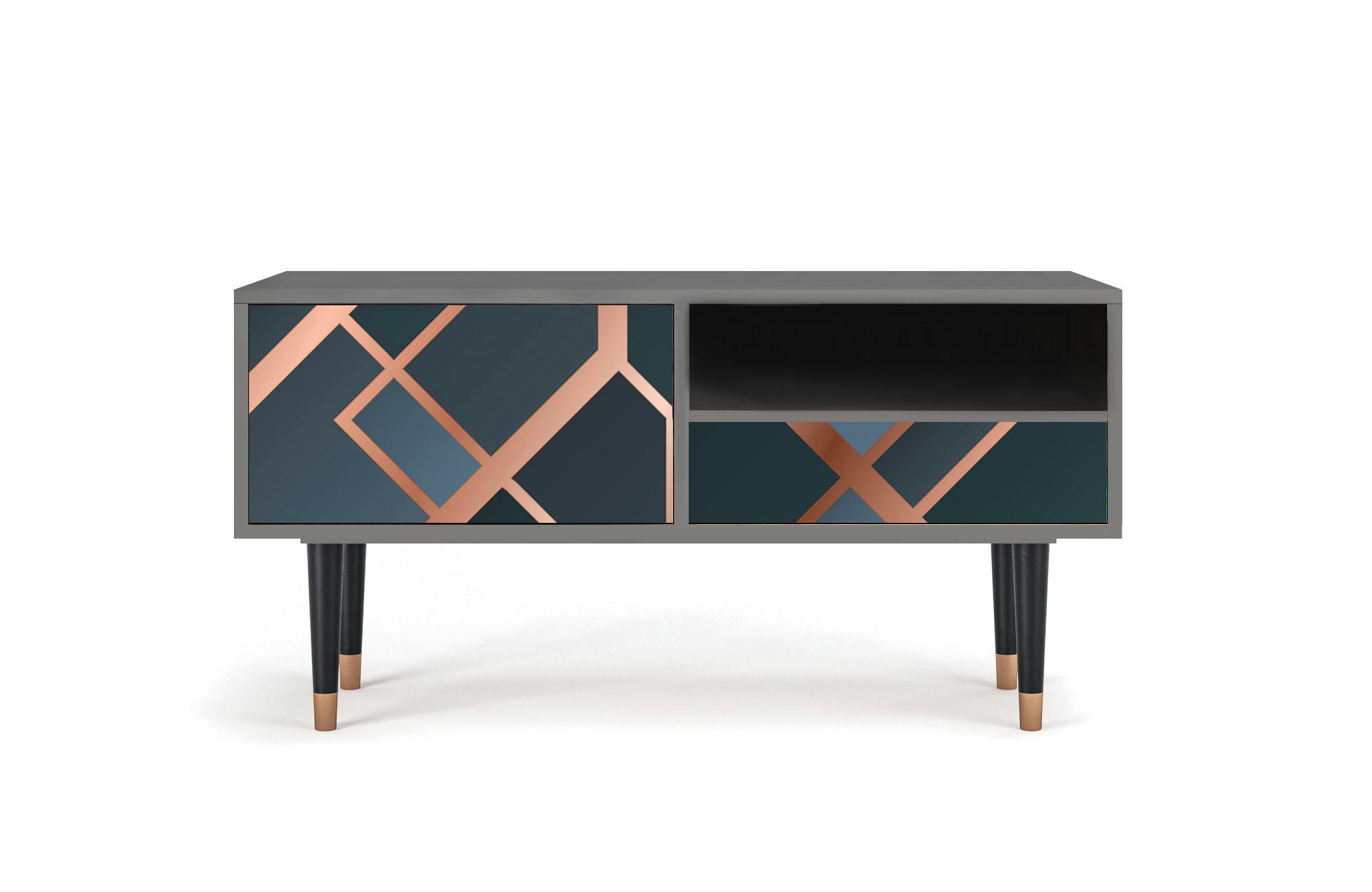 ASHY 1920' - Meuble TV  bleu-vert 1 tiroir et 1 porte L 115 cm