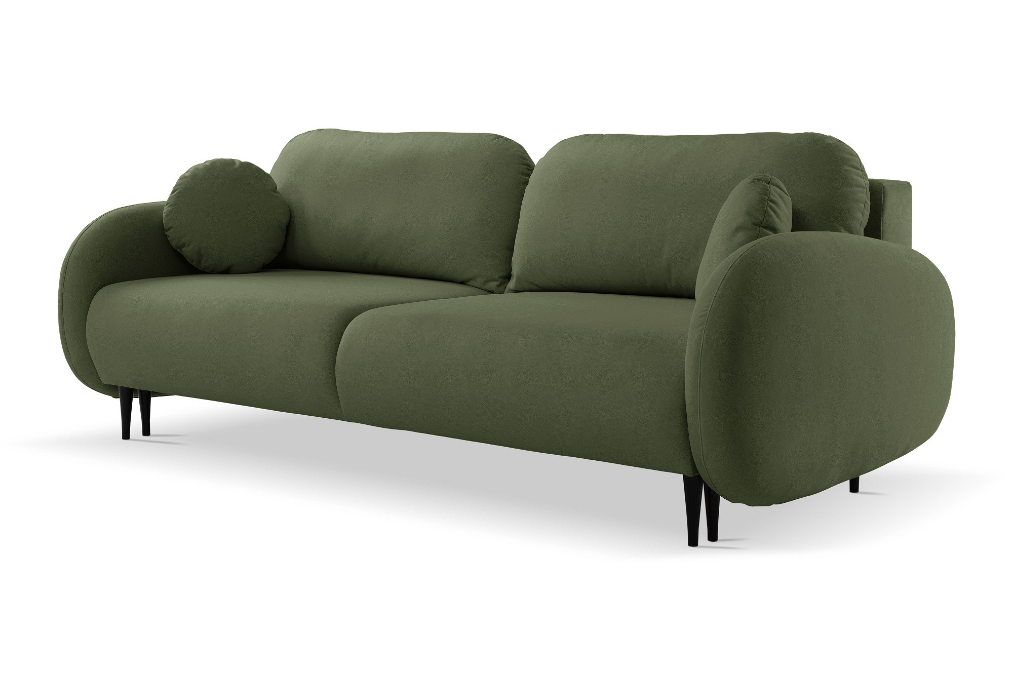 Nowoczesna sofa z funkcją spania SOFTI- CIEMNA ZIELEŃ