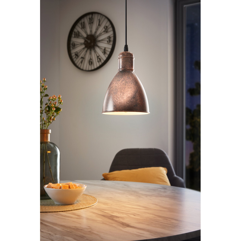 Suspension Priddy 1 cuivre E27 40 W EGLO