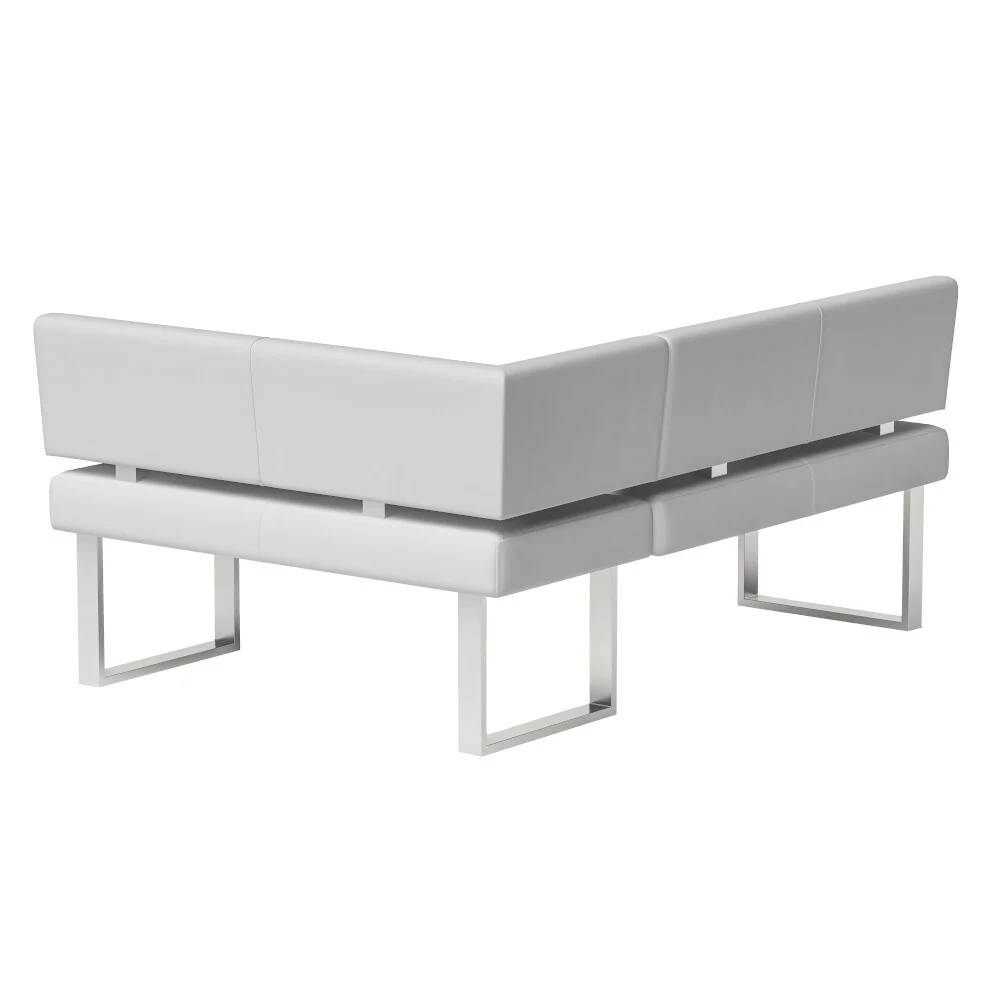 Somette Leah White Nook Corner Dining Bench