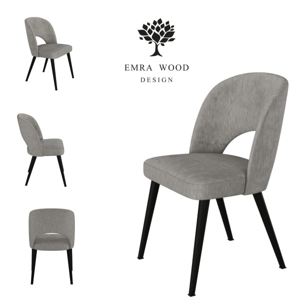Emra Wood Premium KR-5 krzesło tk. TUXEDO-04-MIST czarny