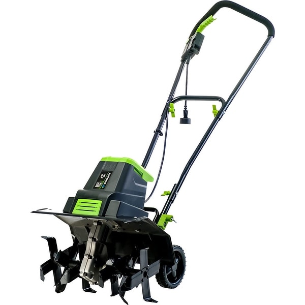 Earthwise 13.5-Amp 16-Inch Electric Garden Tiller Cultivator, Fixed Tines, Black