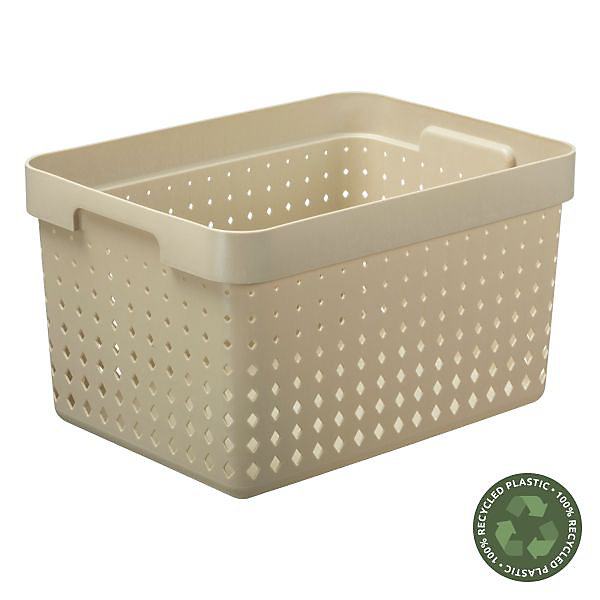 Panier de rangement en Plastique Recyclé L - Caramel