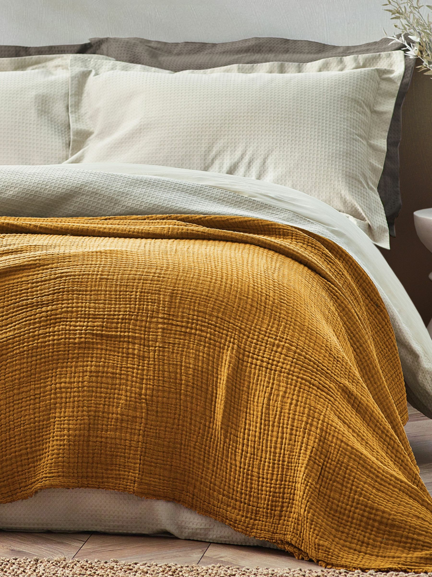 Yard Cumin Yellow Lark Muslin Crinkle 100% Cotton Throw