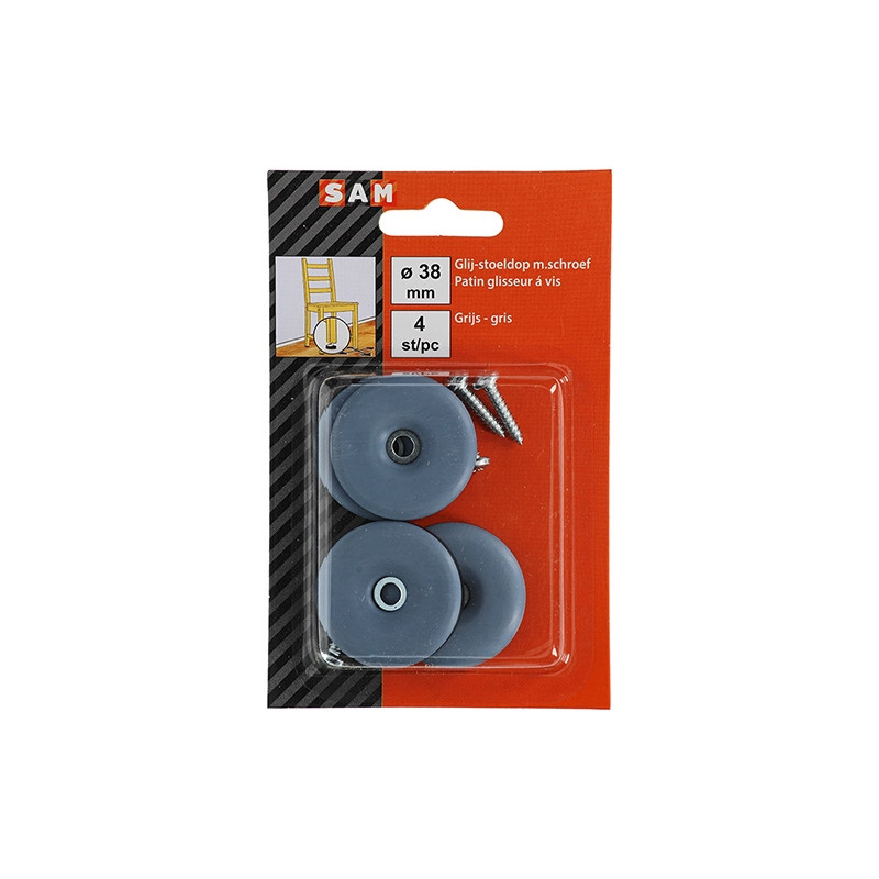 Patin glisseur à visser Ø 38 mm 4 pièces