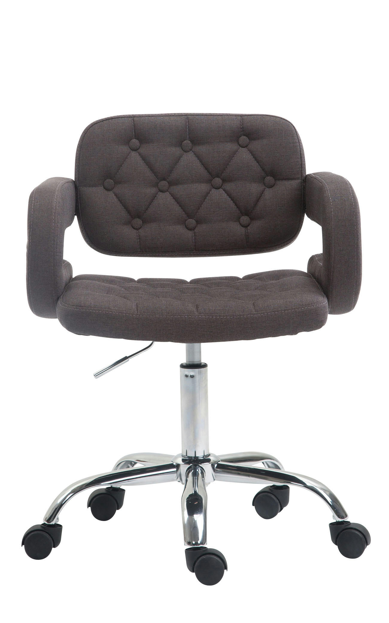 DUBLIN - Tabouret de travail réglable pivotant en tissu Gris foncé