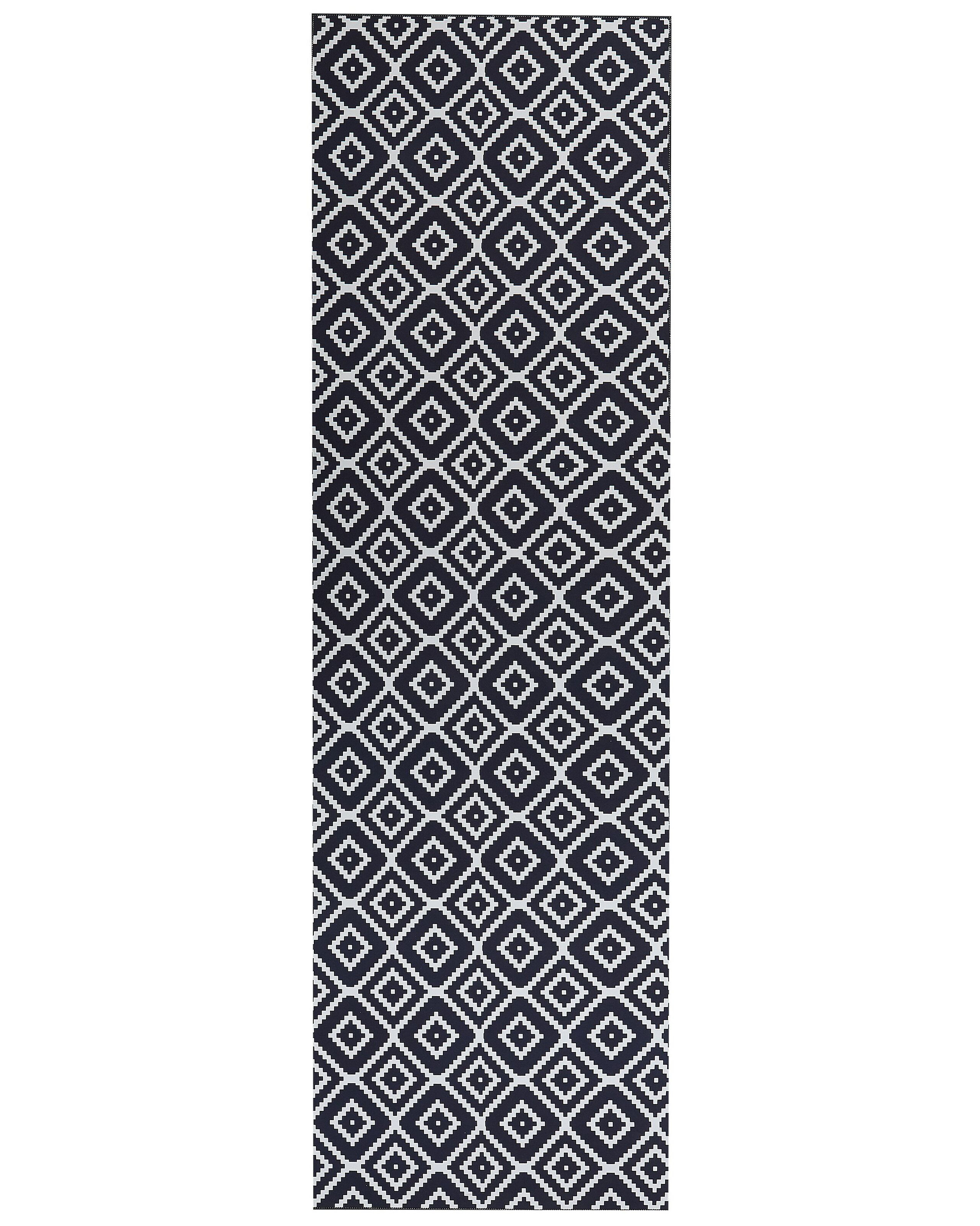 Nowoczesny dywan chodnikowy 60x200 cm czarno-biały