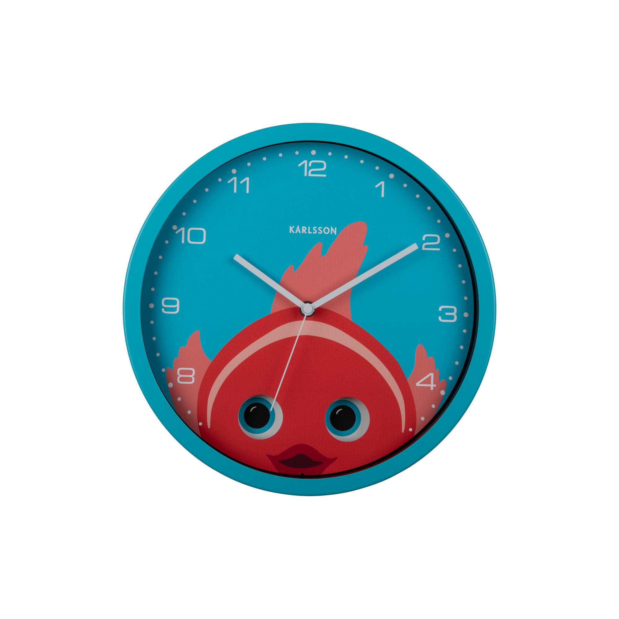 Karlsson wandklok Peekaboo Goldfish - blauw - Ø30.8cm