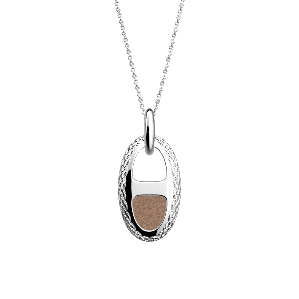 Collier Expresso, cuir réversible Pistache / Mochaccino