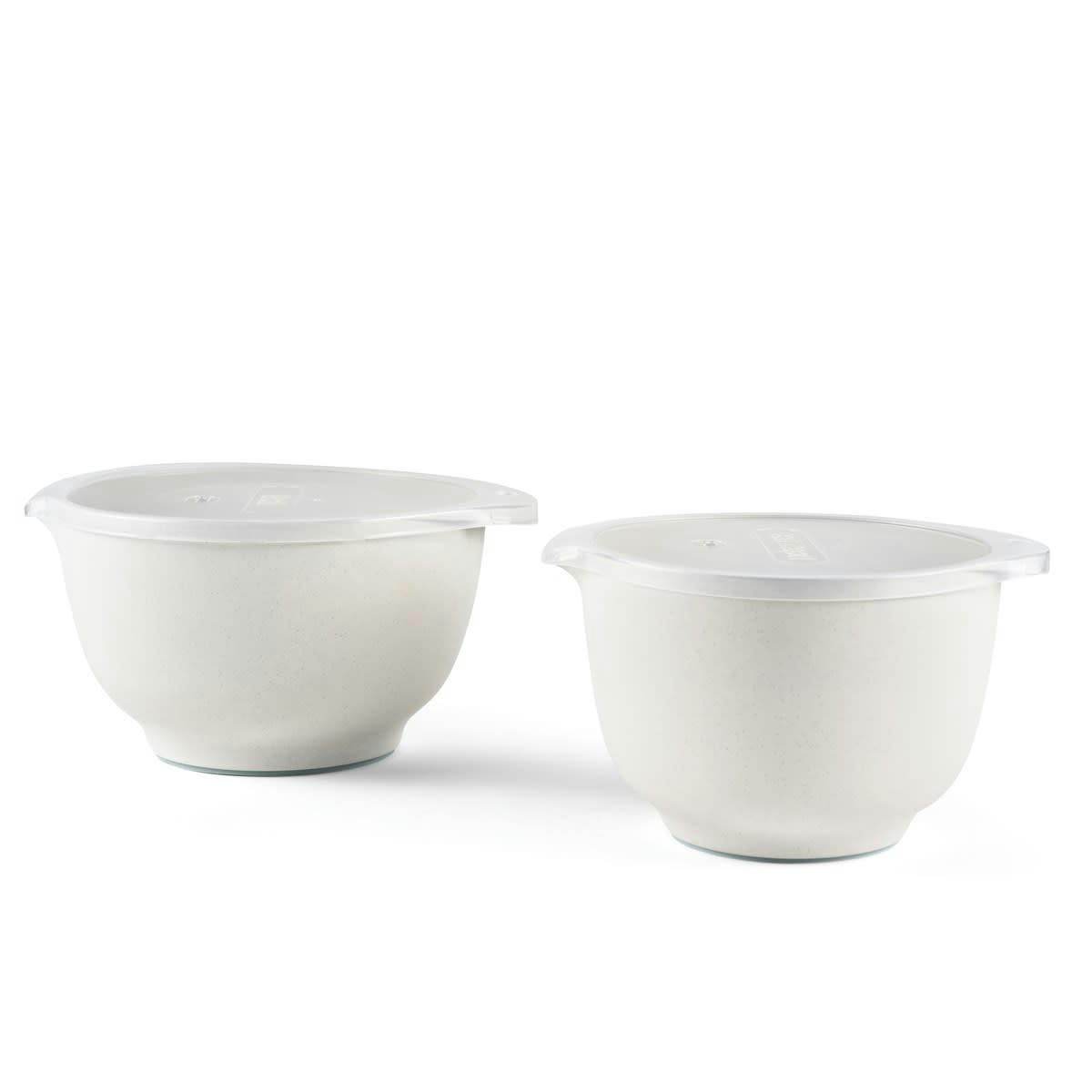 MARGRETHE - Ensemble saladiers en plastique blanc - Lot de 2