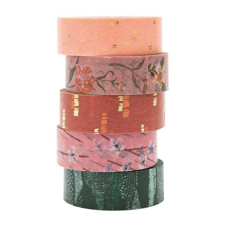 NATURE ET FLEURS - 5 masking tapes nature et fleurs
