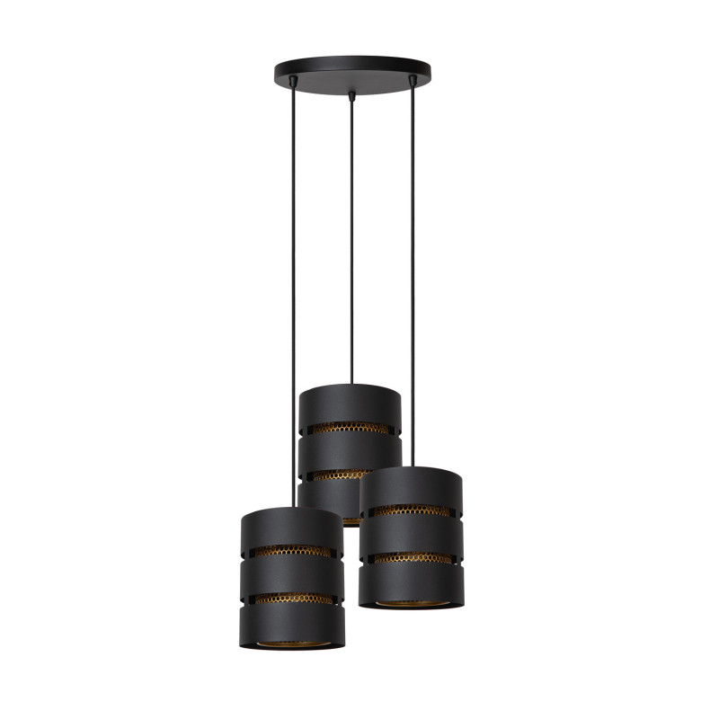 Suspension Rosas noire et or Ø 43 cm E27 3 x 40 W LUCIDE