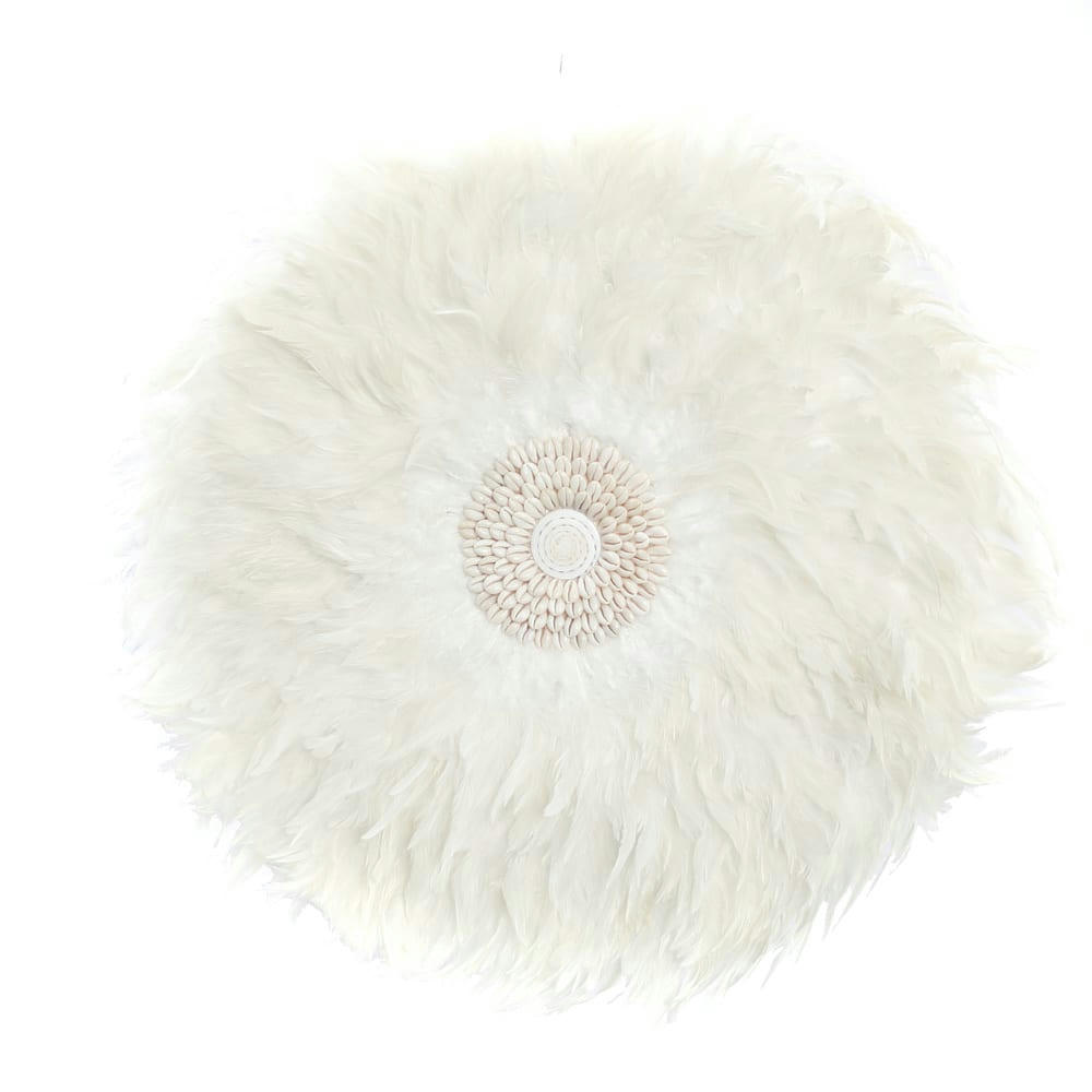 COASTAL JUJU - Décoration murale en plumes blanches 60x60