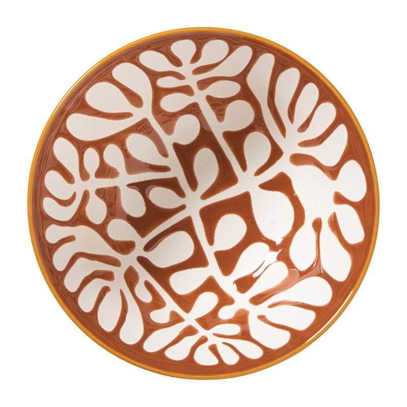 Schaaltje Nane groot - oranje/blauw - &Oslash;15.8x7.3 cm