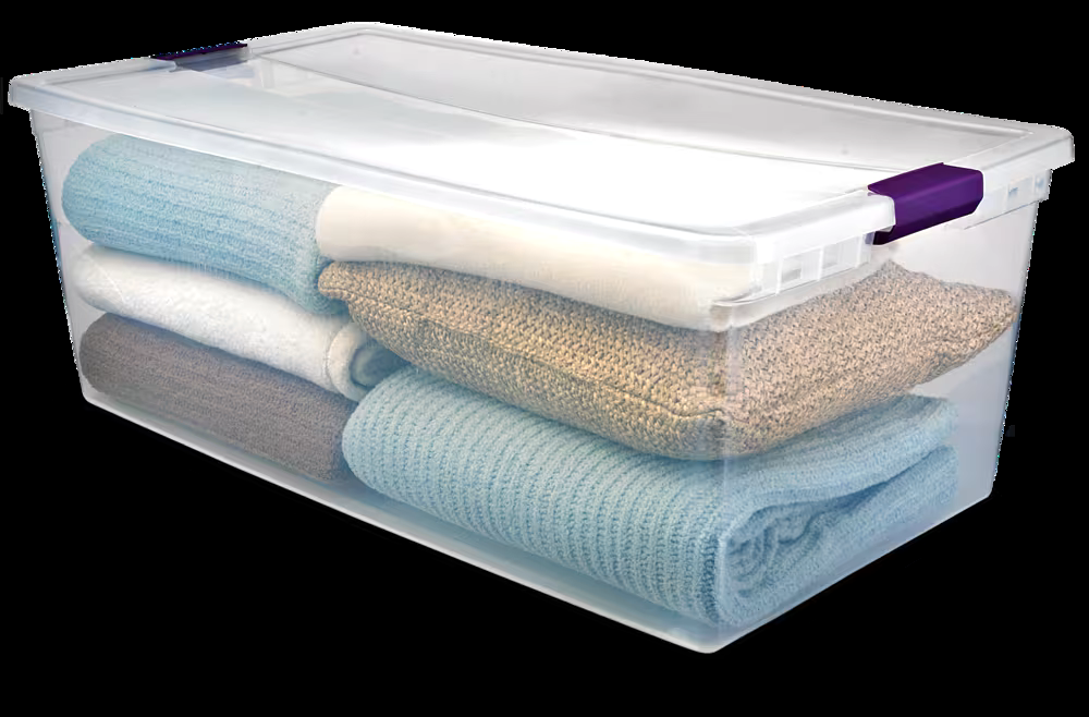 Sterilite ClearView Storage Box with Latched Lid, 104-L