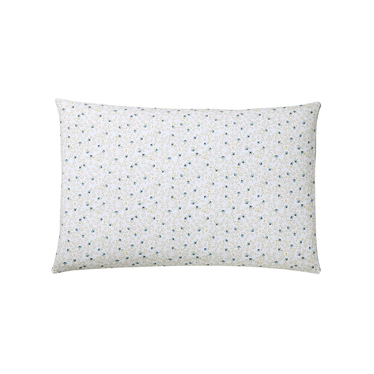 FLEURS DE LIN - Taie d'oreiller en percale de coton bleu clair 50x70