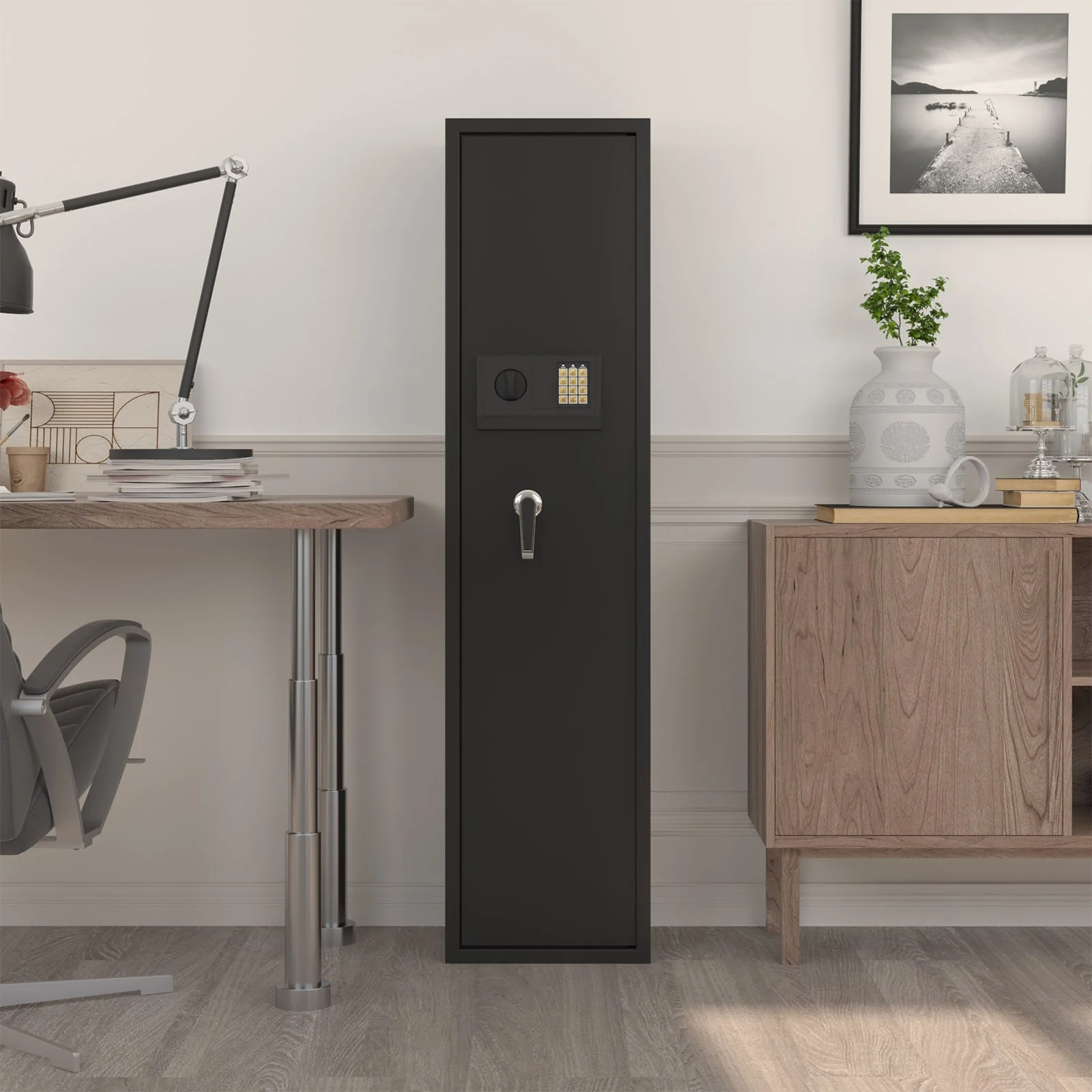 Adjustable Large Gun Safe Modenside Lock Box Large Metal Gun Cabinet