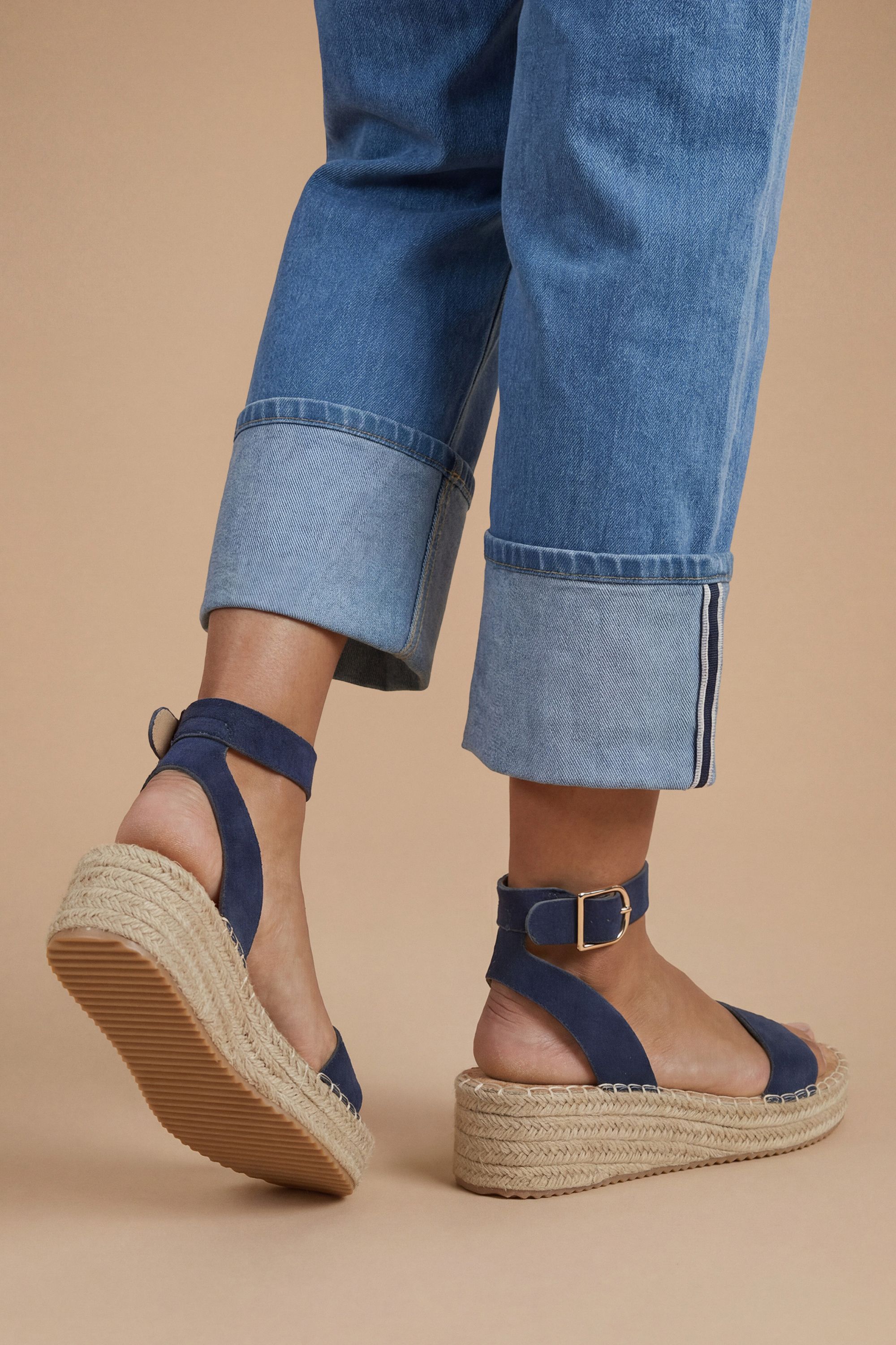 Dorothy Perkins Riva Faux Suede Strap Medium Espadrille Wedge Sandals