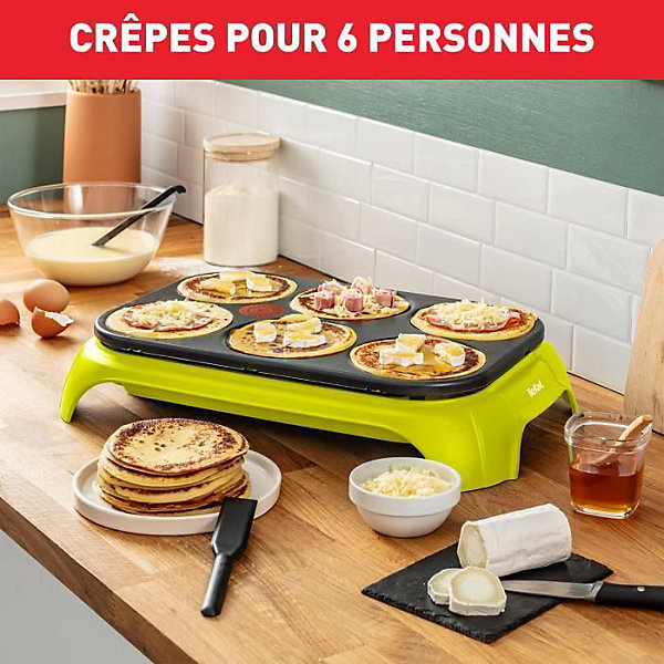 Crêpière - TEFAL - Colormania - 6 empreintes - 1000 W - Vert