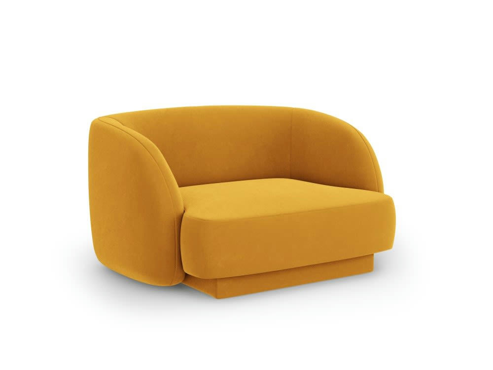 MILEY - Fauteuils en tissu velours jaune