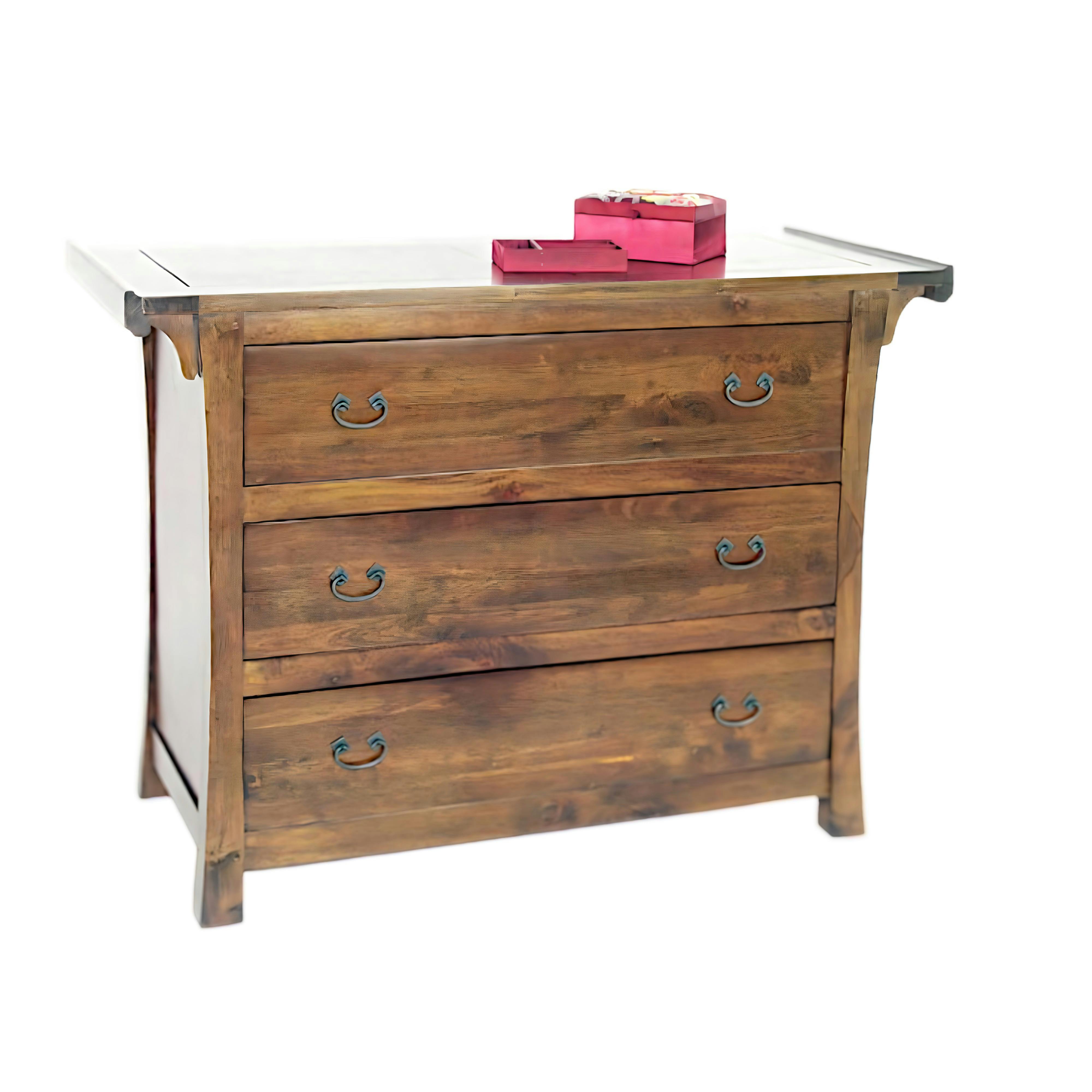 Buffet / Commode Chinois Hévéa 3 tiroirs 110x48x81cm MAORI