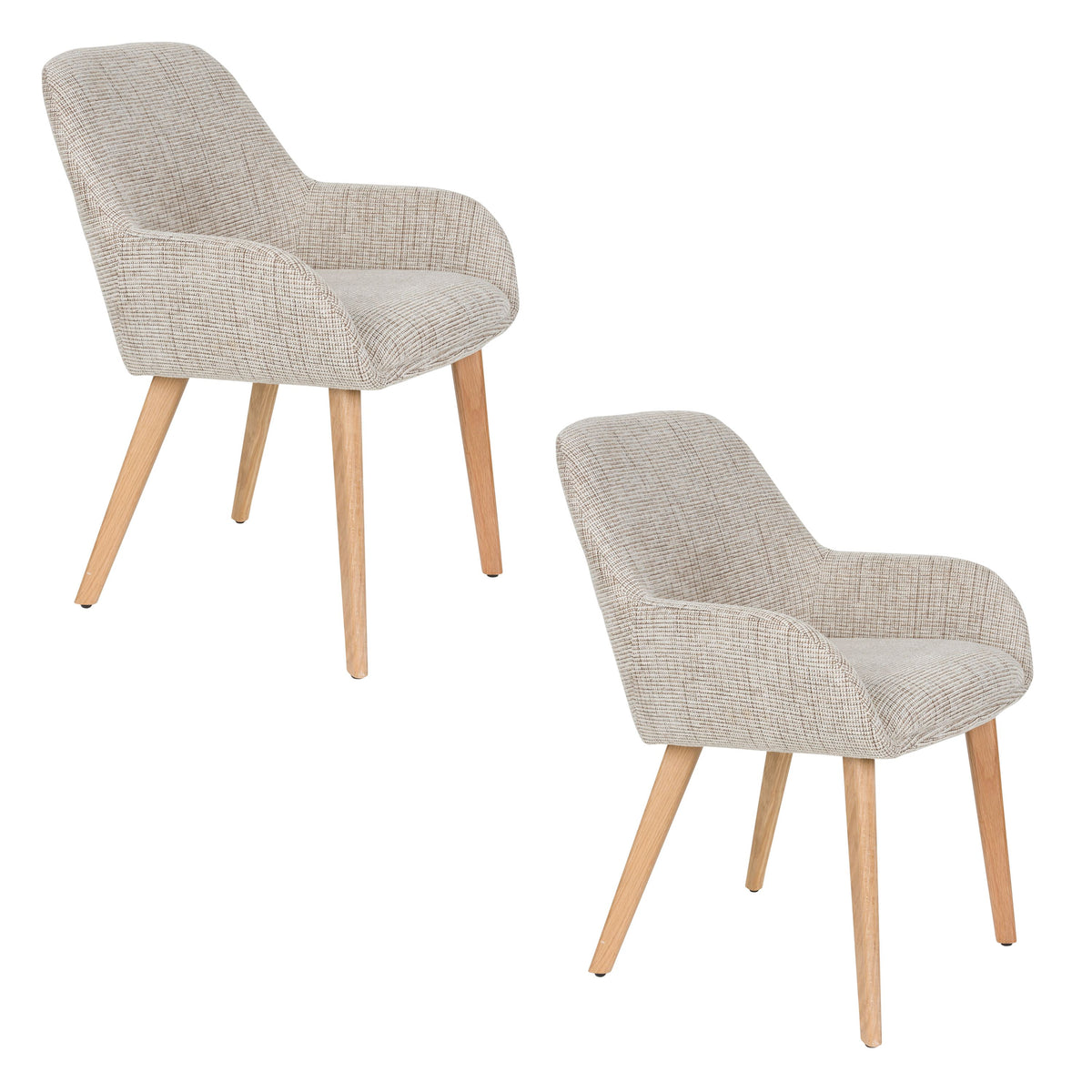 Housecraft Living Loua Eetkamerstoelen Beige/ Bruin - Set van 2