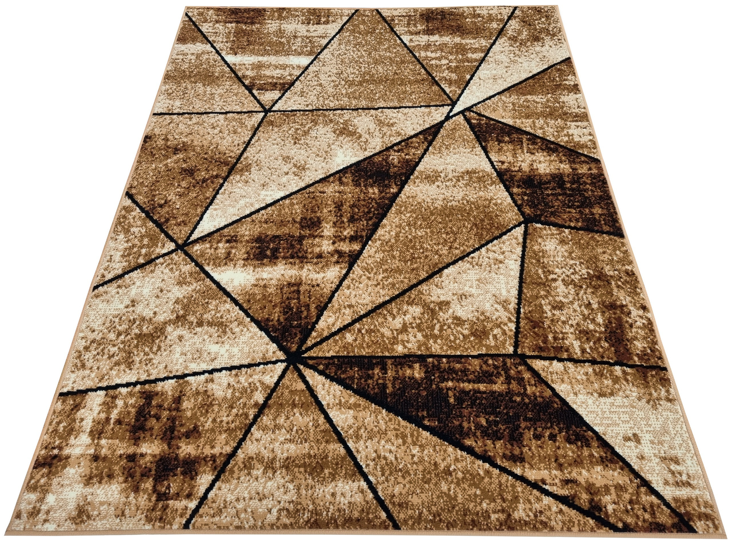 Dywan nowoczesny beżowy do salonu pokoju 012 - 50x90 cm - modny solidny