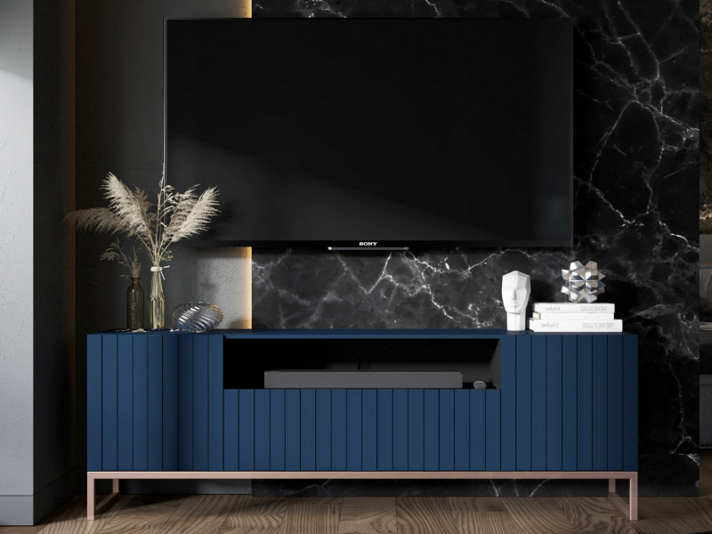 Szafka RTV Glamour komoda Glamour Granatowy Mat 150 cm