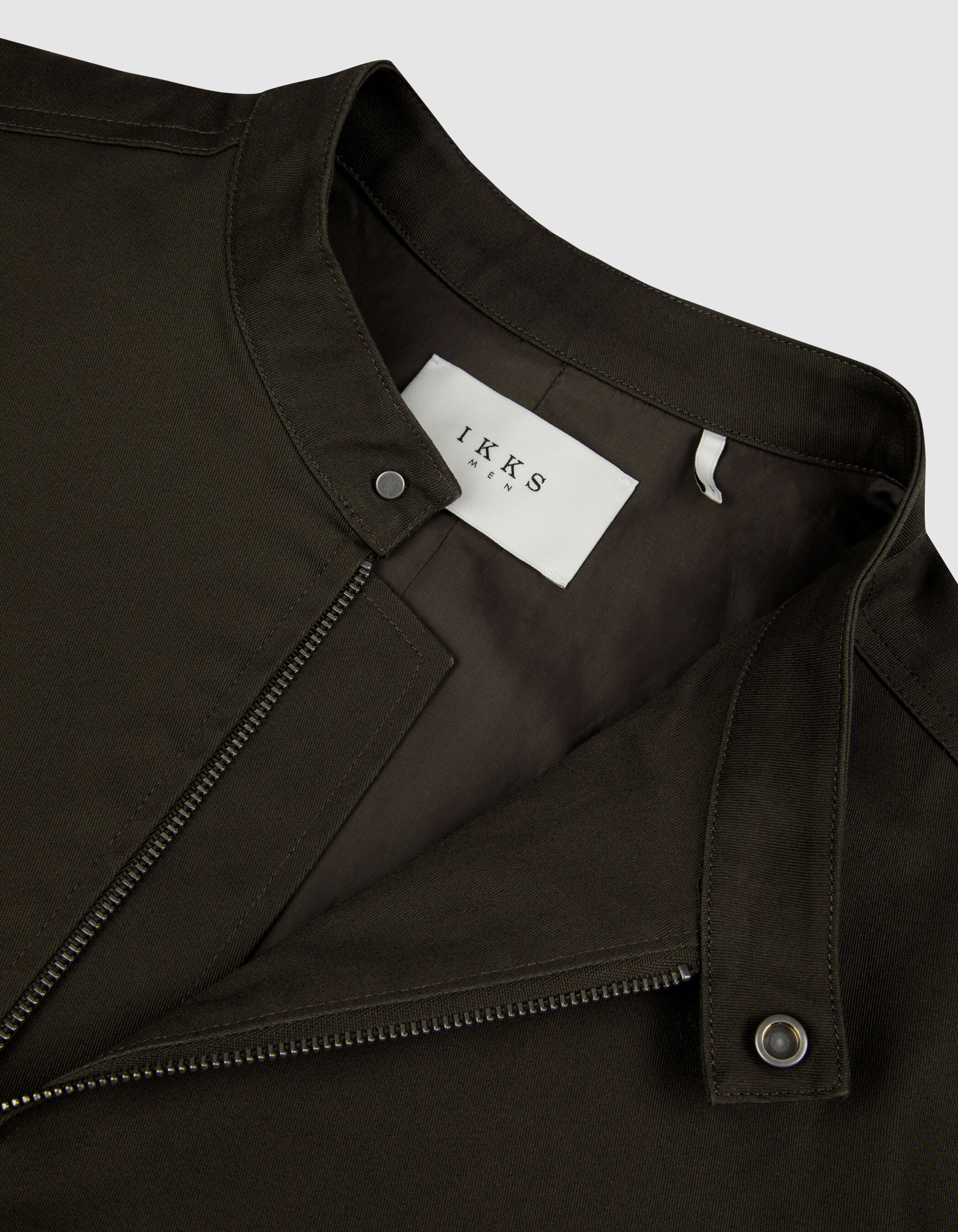 Veste kaki toile col pressionné Homme