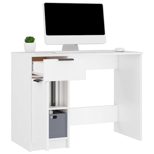 NNEVL Desk White 100x50x75 cm Engineered Wood