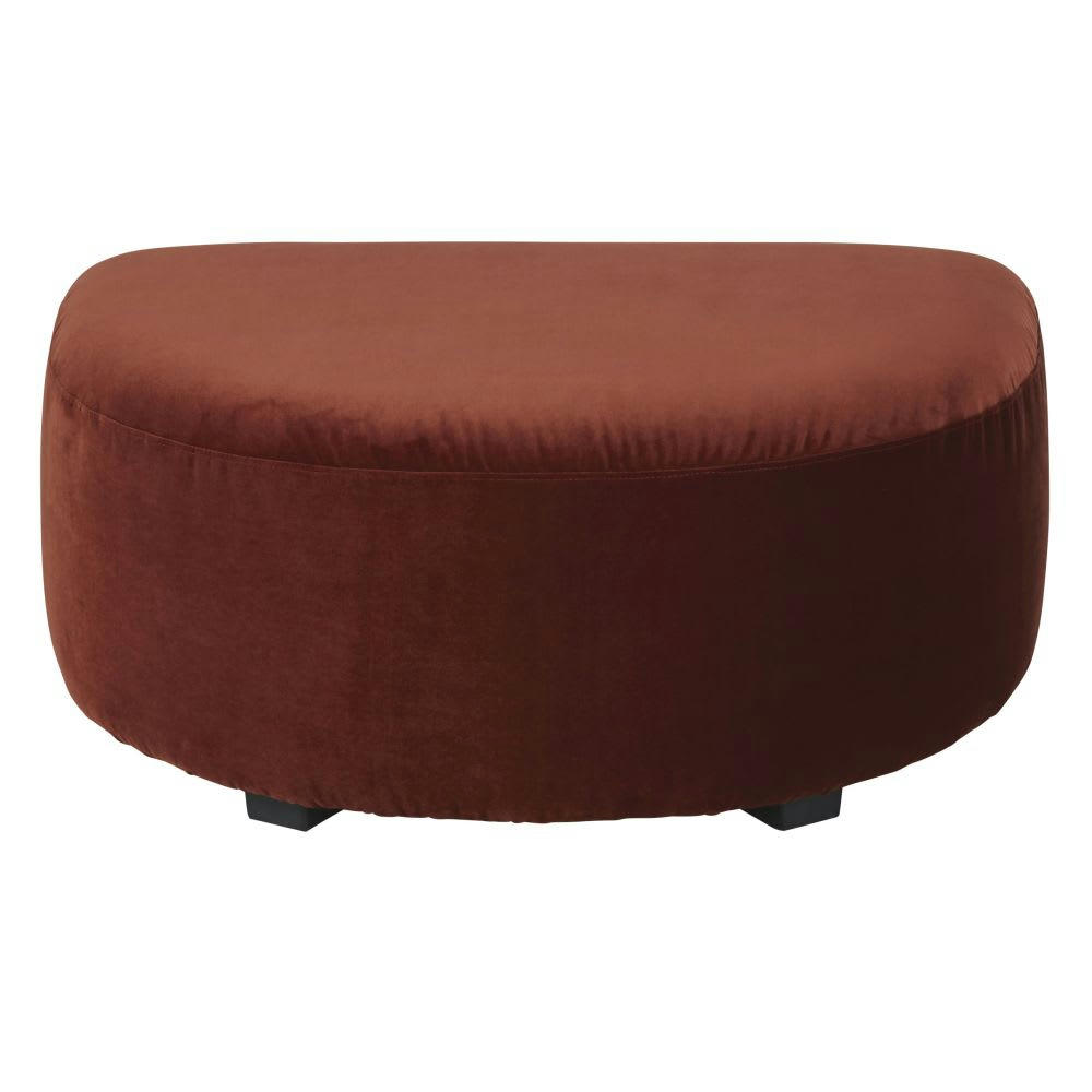 Virgile - Pouf pour canapé modulable en velours terracotta