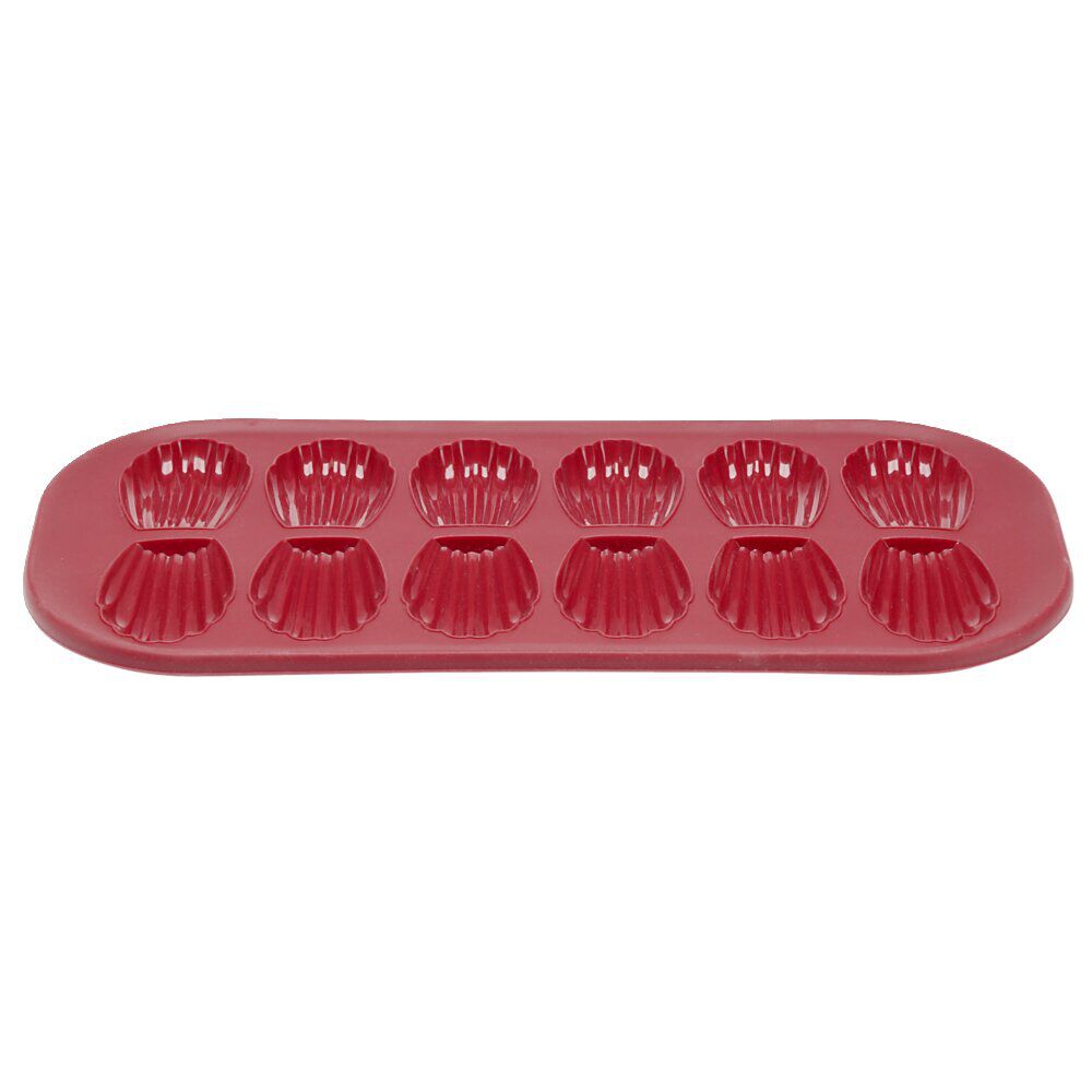 Moule 12 madeleines silicone avec armature acier 35,7x16,9xH1,8cm