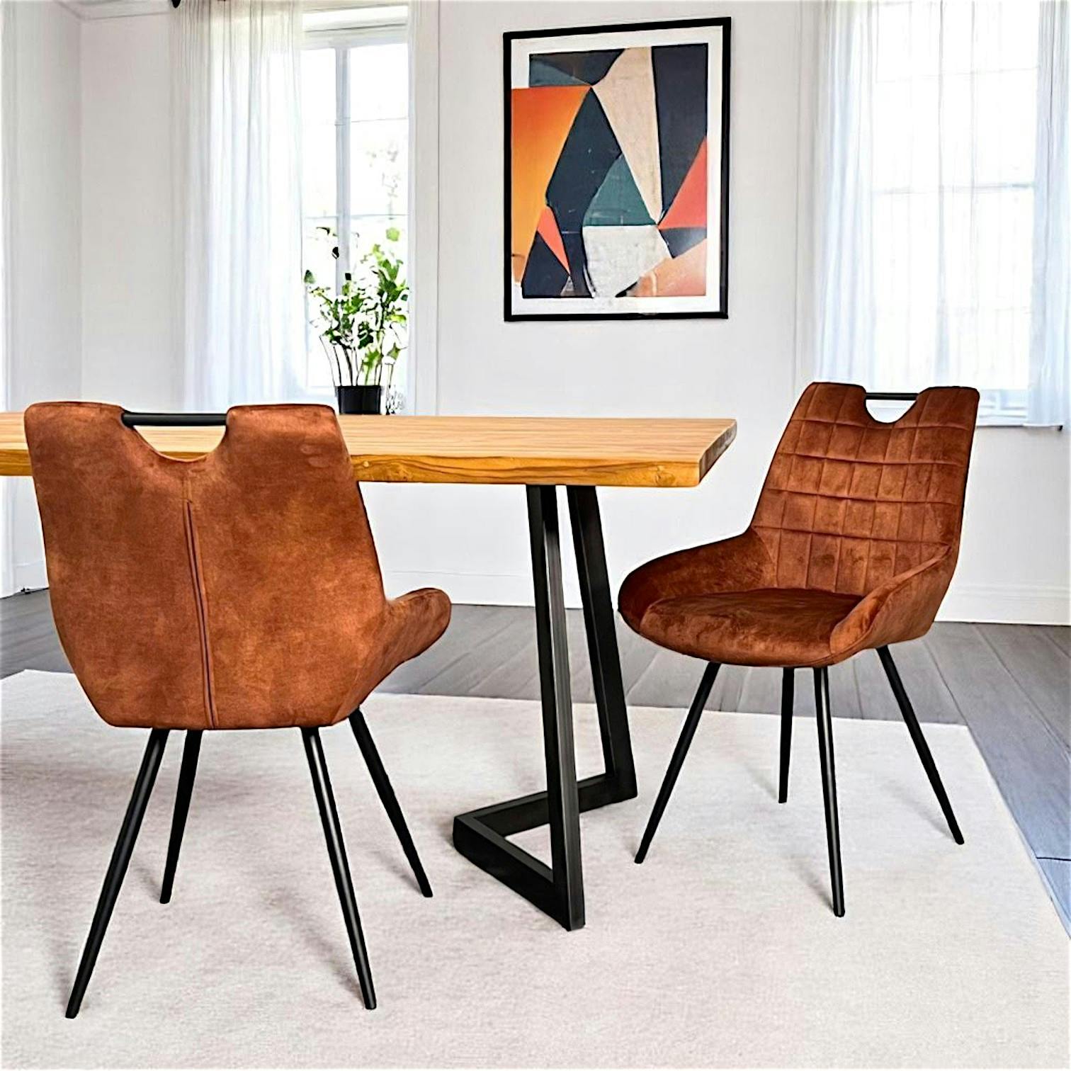 Chaise rouille avec poignée (lot de 2) MALMOE