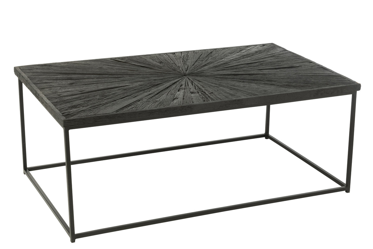 J-Line salontafel Shanil - hout/ijzer - zwart
