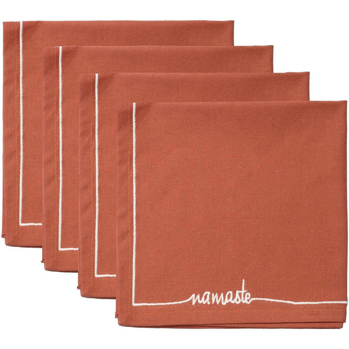 NAMASTE - Serviettes de table (x4) coton  45x45 terracotta