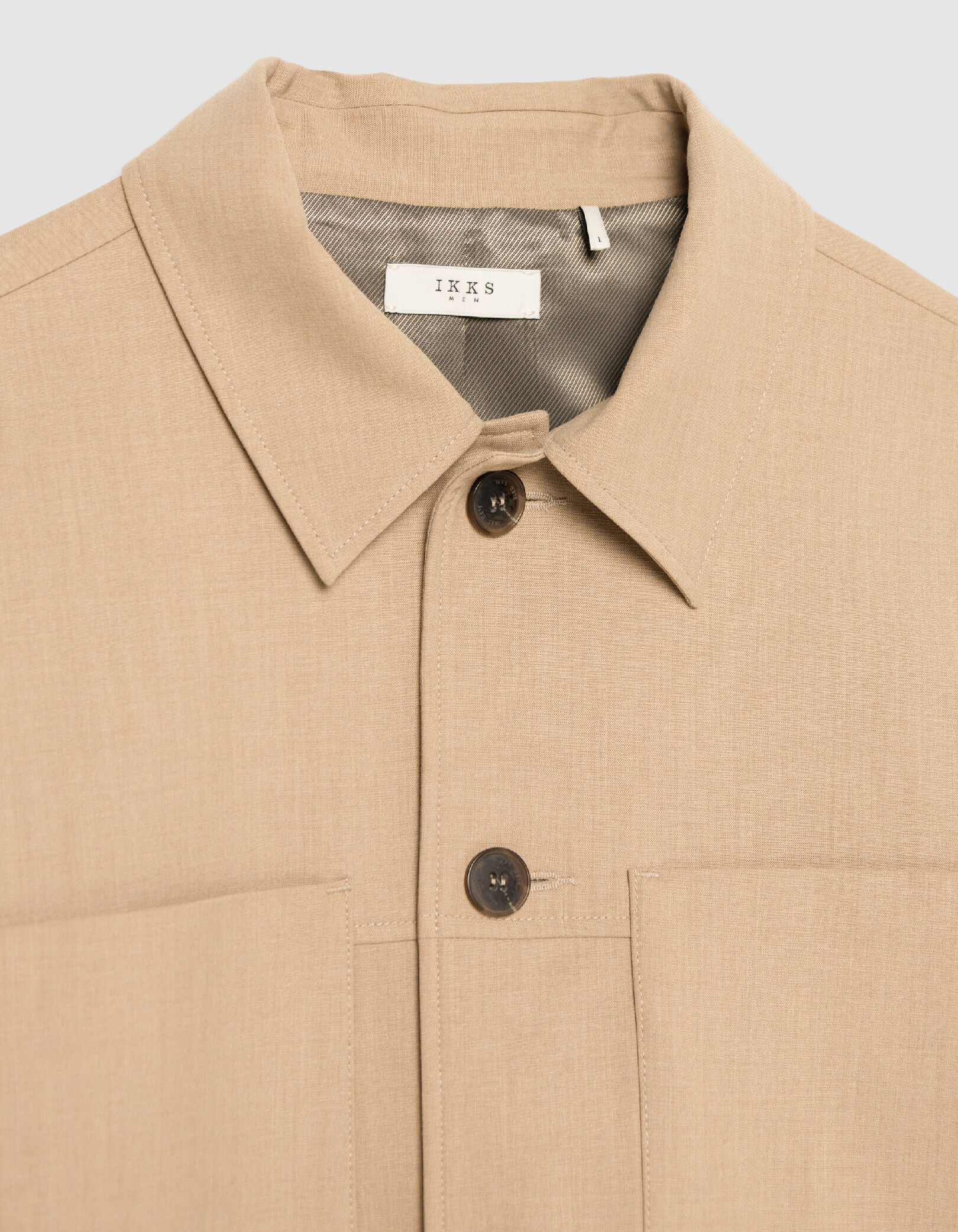 Veste de costume beige foncé esprit surchemise Homme