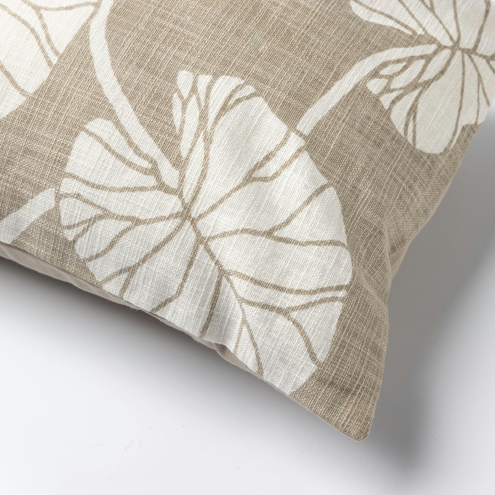JULES - Coussin - beige en coton 30x50 cm avec motif fleuri