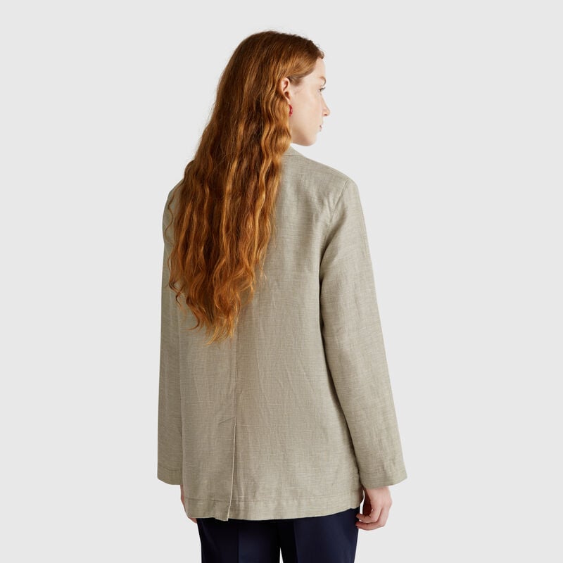 Double-breasted jacket in linen blend