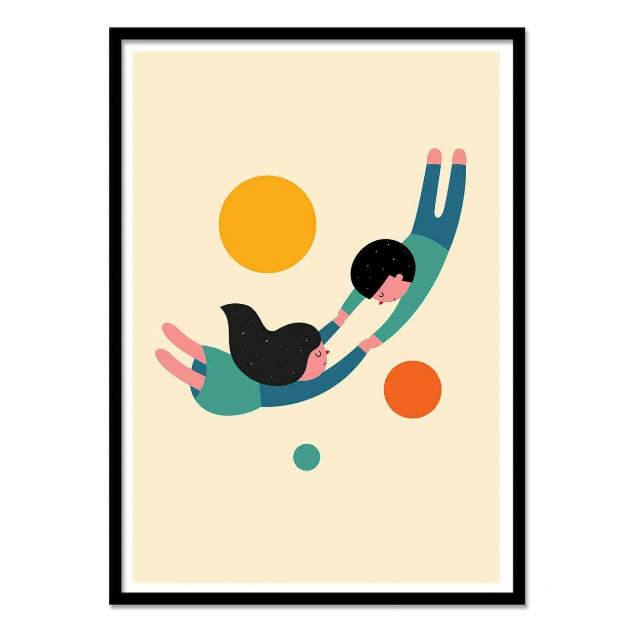 ANDY WESTFACE - WON'T LET GO -  Affiche d'art avec Cadre bois noir - 30 x 40 cm