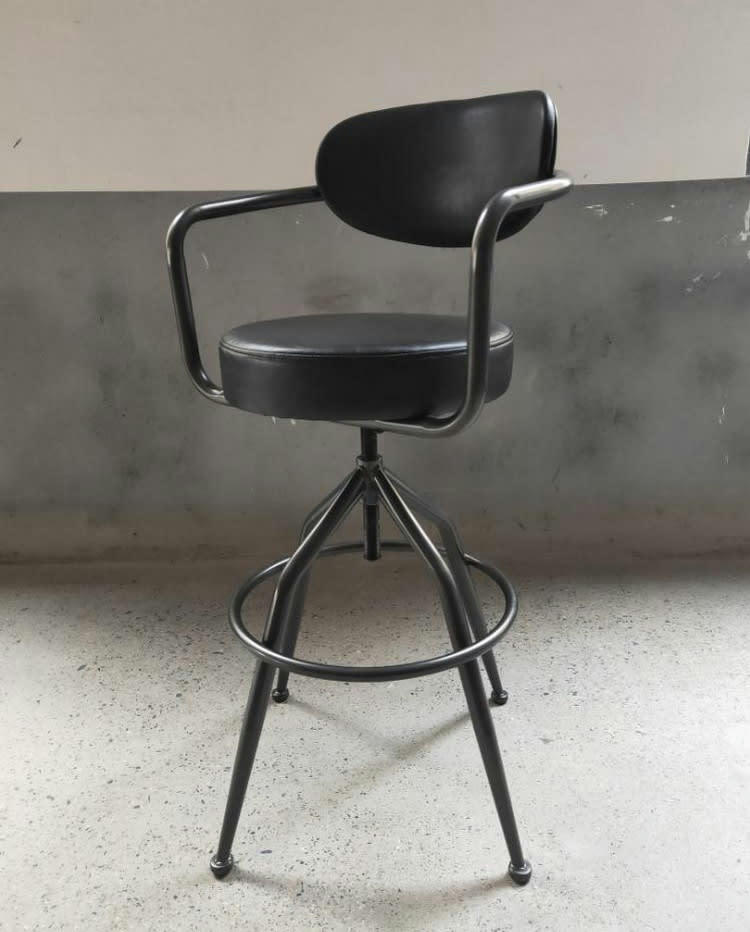 RETRO - Tabouret Industriel noir