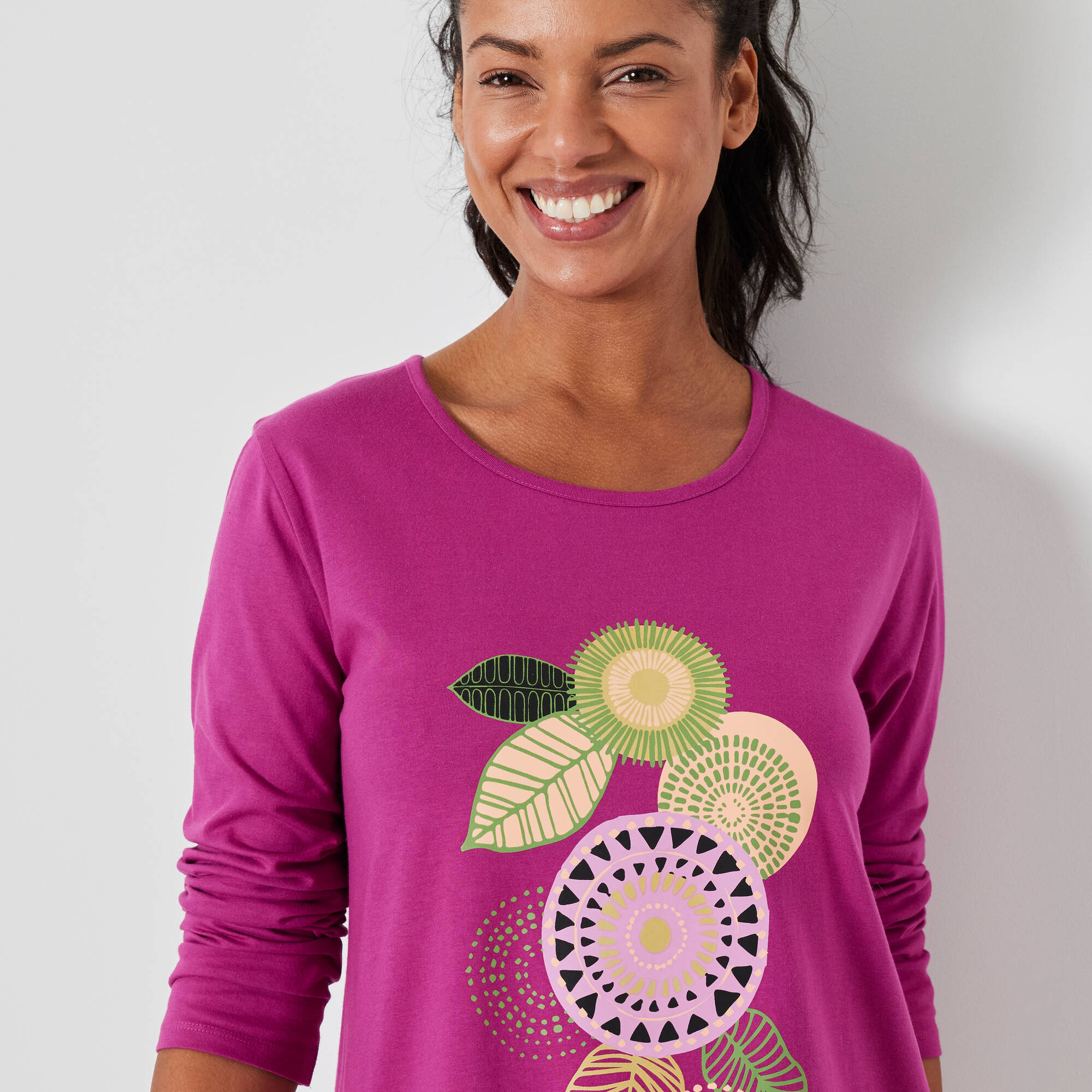 Pyjama manches longues motif "rosaces"