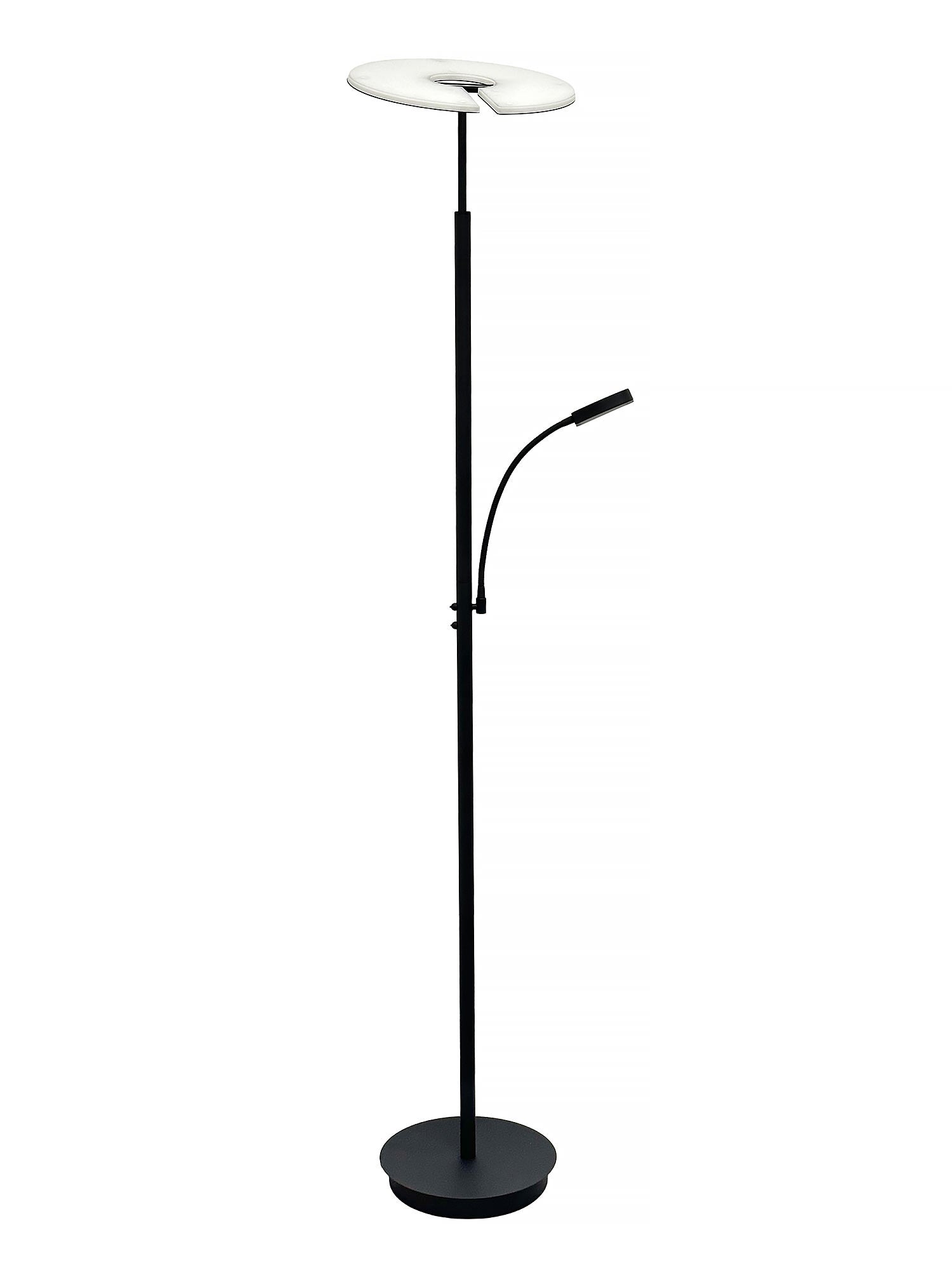 Artdelight vloerlamp Riva - 2 lichts - 45 x 180  cm - zwart