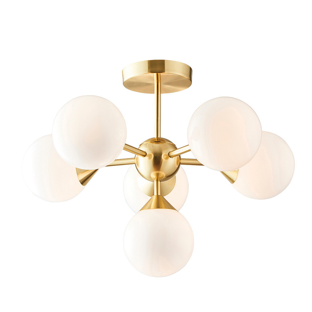 Lampa sufitowa OSCAR szklane białe kule biało-złota 6xG9x8W IP20 Endon