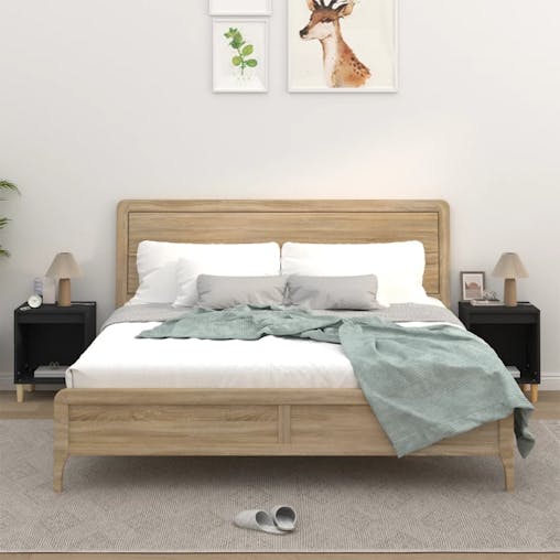 NNEVL Bedside Cabinets 2 pcs Black 40x35x50 cm