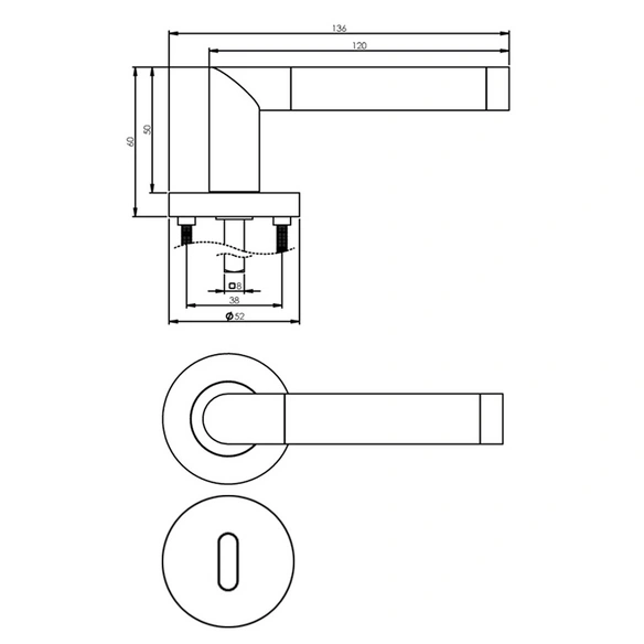 Türdrücker »Nicole«, D.52x10 mm BB-Rosetten